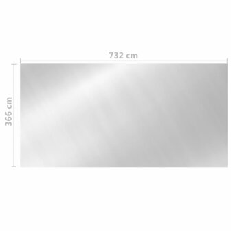 Zwembadhoes 732x366 cm PE zilverkleurig 5
