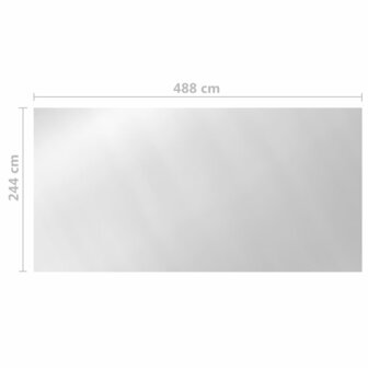 Zwembadhoes 488x244 cm PE zilverkleurig 5