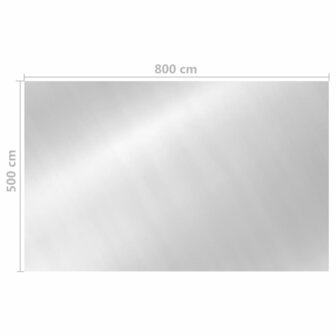 Zwembadhoes rechthoekig 800x500 cm PE zilverkleurig 5