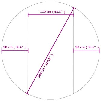 Zwembadgrondzeil &Oslash;306 cm polyester geotextiel lichtgrijs 7