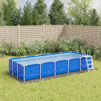 Zwembadgrondzeil 550x280 cm polyester geotextiel lichtgrijs 1