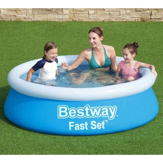 Bestway Fast Set Zwembad opblaasbaar rond 183x51 cm blauw 1