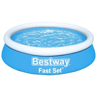 Bestway Fast Set Zwembad opblaasbaar rond 183x51 cm blauw 2