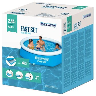 Bestway Fast Set Zwembad opblaasbaar rond 244x66 cm 5