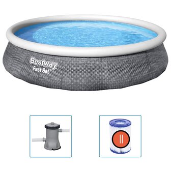 Bestway Fast Set Zwembadset met pomp opblaasbaar 396x84 cm 2