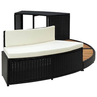 Spa-ombouw poly rattan en acaciahout zwart 5