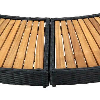 Spa-ombouw poly rattan en acaciahout zwart 8