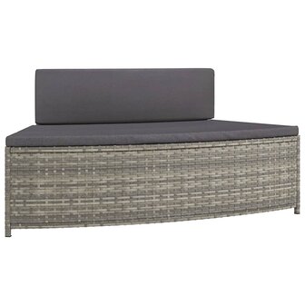 Spa-bankjes met kussens 2 st poly rattan grijs 4