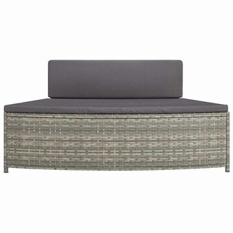 Spa-bankjes met kussens 2 st poly rattan grijs 5