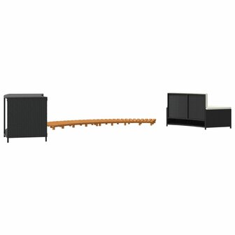 Hottub-ombouw poly rattan en massief acaciahout zwart 6