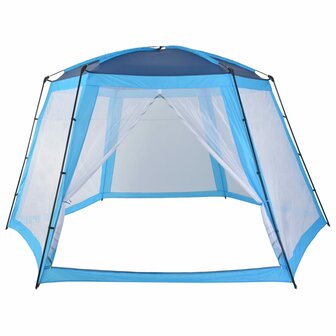 Zwembadtent 500x433x250 cm stof blauw 3