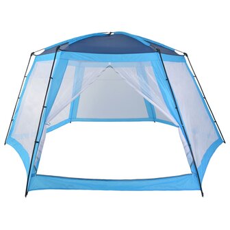 Zwembadtent 590x520x250 cm stof blauw 3