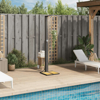 Buitendouche 50x55x224 cm poly rattan en acaciahout zwart 3