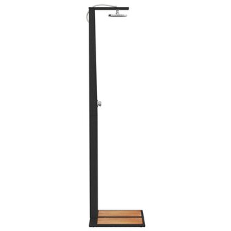Buitendouche 50x55x224 cm poly rattan en acaciahout zwart 6