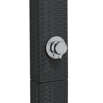 Buitendouche 50x55x224 cm poly rattan en acaciahout zwart 8