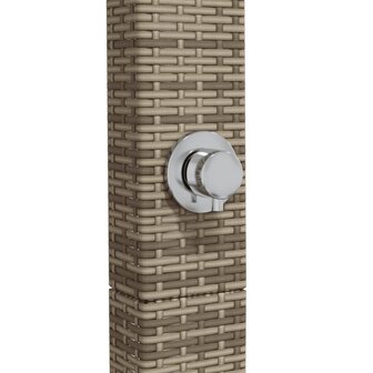 Buitendouche 50x55x224 cm poly rattan en acaciahout grijs 8