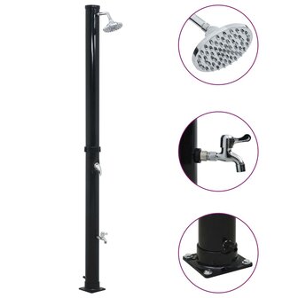 Solardouche 20 L 220 cm zwart 1