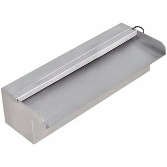 Zwembadwaterval met LED&amp;apos;s rechthoekig 30 cm roestvrij staal 1
