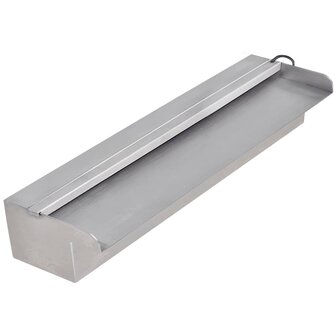 Zwembadwaterval met LED&amp;apos;s rechthoekig 45 cm roestvrij staal 1