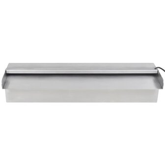 Zwembadwaterval met LED&amp;apos;s rechthoekig 45 cm roestvrij staal 5