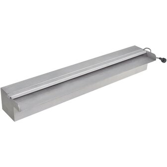 Zwembadwaterval met LED&amp;apos;s rechthoekig 60 cm roestvrij staal 1