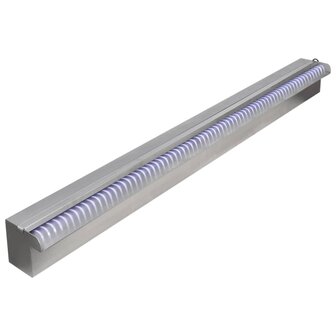 Zwembadwaterval met LED&amp;apos;s rechthoekig 90 cm roestvrij staal 2