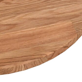 Tafelblad rond &Oslash;30x1,5 cm bewerkt massief eikenhout lichtbruin 3