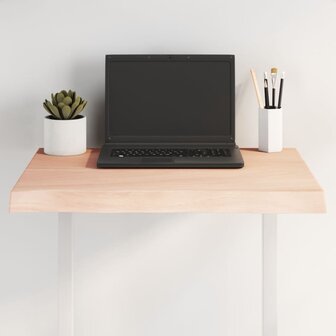 Tafelblad natuurlijke rand 60x40x(2-4) cm massief eikenhout 1