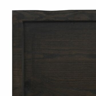 Tafelblad natuurlijke rand 40x40x(2-6)cm eikenhout donkerbruin 6