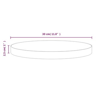 Tafelblad &Oslash;30x2,5 cm massief grenenhout wit 6