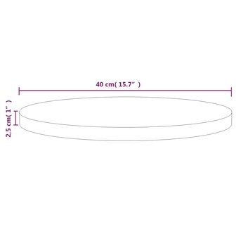 Tafelblad &Oslash;40x2,5 cm massief grenenhout wit 6