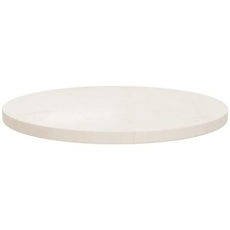 Tafelblad &Oslash;50x2,5 cm massief grenenhout wit 2