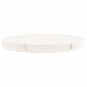Tafelblad rond &Oslash;40x3 cm massief grenenhout wit 4