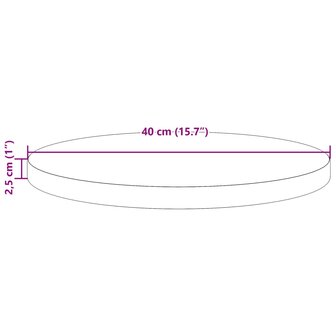 Tafelblad rond &Oslash;40x2,5 cm massief grenenhout wasbruin 7