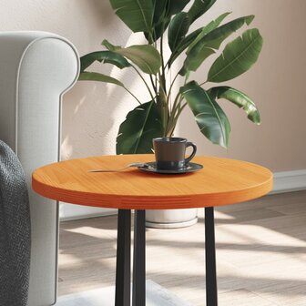 Tafelblad rond &Oslash;50x2,5 cm massief grenenhout wasbruin 1