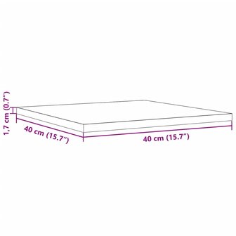 Tafelblad vierkant 40x40x1,7 cm massief grenenhout 9