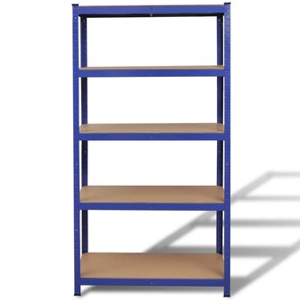 Opbergrek 5-laags staal en bewerkt hout blauw 2
