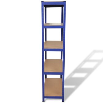 Opbergrek 5-laags staal en bewerkt hout blauw 3