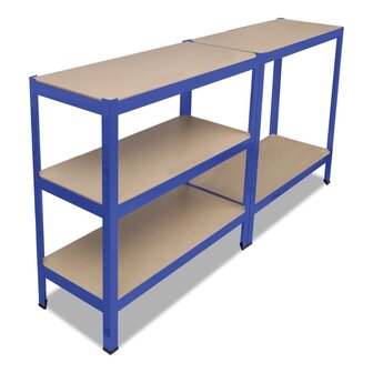 Opbergrek 5-laags staal en bewerkt hout blauw 4