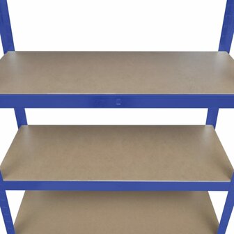 Opbergrek 5-laags staal en bewerkt hout blauw 5