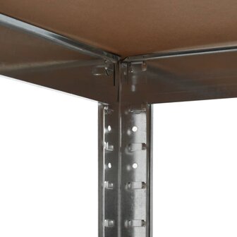 Hoekrek 5-laags staal en bewerkt hout zilverkleurig 4