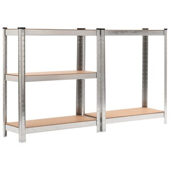 Opbergrek 5-laags staal en bewerkt hout zilverkleurig 4