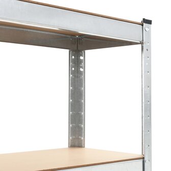 Opbergrek 5-laags staal en bewerkt hout zilverkleurig 5