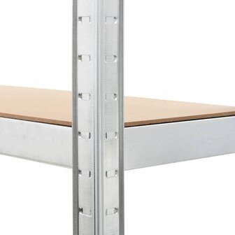 Opbergrek 5-laags staal en bewerkt hout zilverkleurig 7