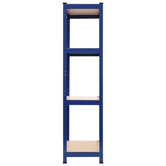 Opbergrek 4-laags staal en bewerkt hout blauw 3