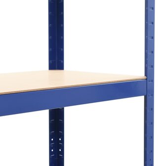 Opbergrek 4-laags staal en bewerkt hout blauw 6