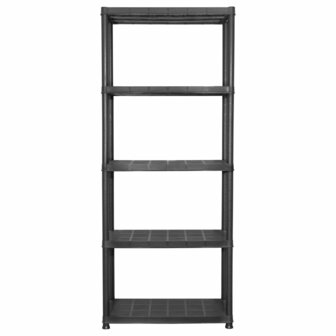 Opbergrek 5-laags 71x38x170 cm kunststof zwart 3