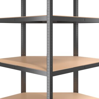 Opbergrek 4-laags staal en bewerkt hout antracietkleurig 7