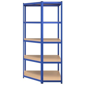 Hoekrek 5-laags staal &amp; bewerkt hout antracietkleurig 5
