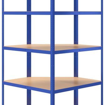 Hoekrek 5-laags staal &amp; bewerkt hout antracietkleurig 7